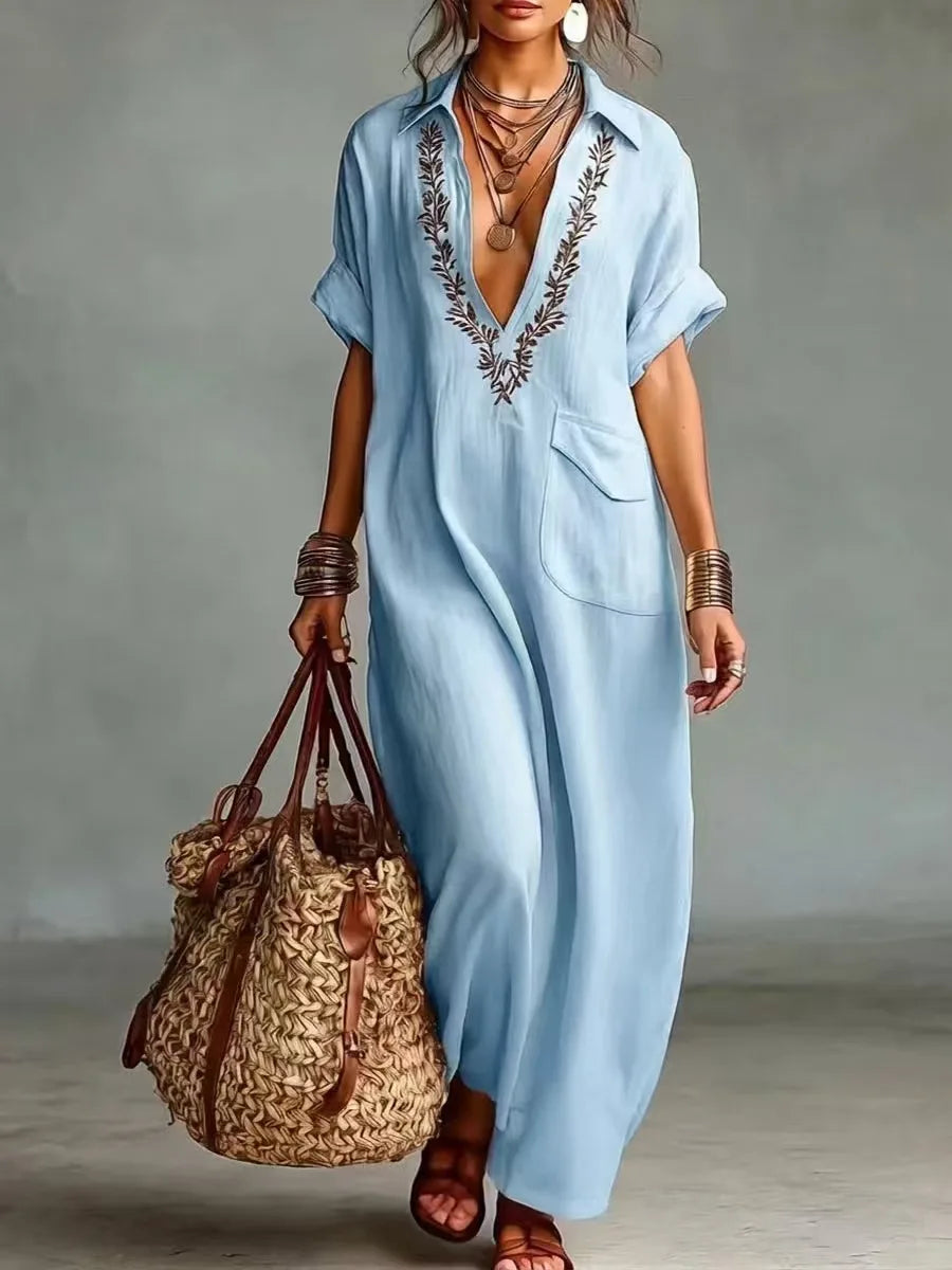 Marta | European Bohemian Maxi Dress with Floral Print