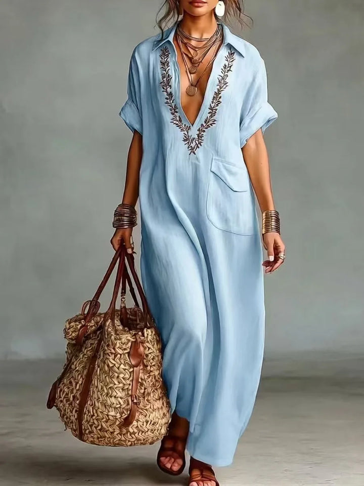 Marta | European Bohemian Maxi Dress with Floral Print