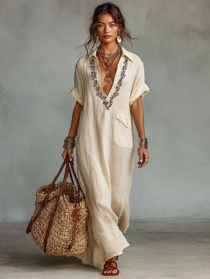 Marta | European Bohemian Maxi Dress with Floral Print