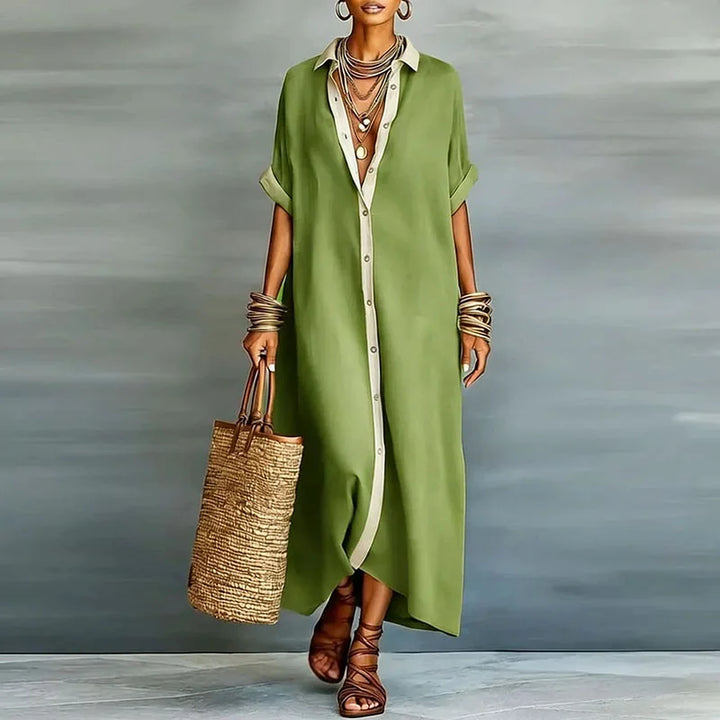 Anastasia™ | European Long button-up Shirt Dress