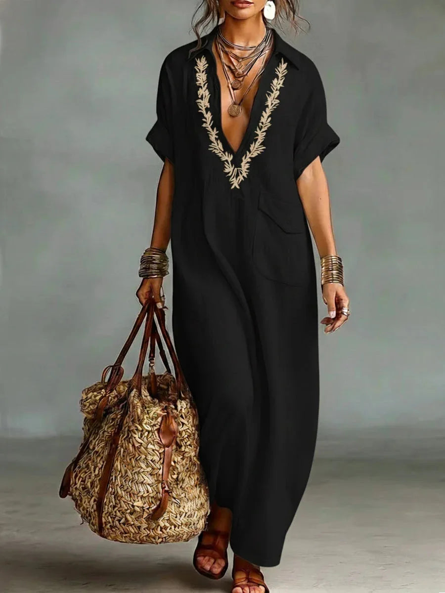 Marta | European Bohemian Maxi Dress with Floral Print