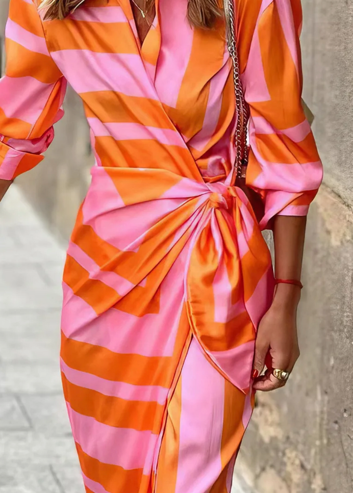 ELVINA™ | Printed Wrap Dress