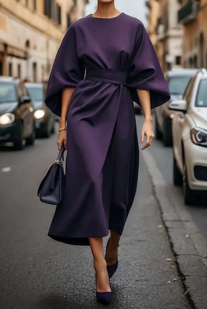 MATZLIAH™ | Elegant Lantern Sleeve Dress