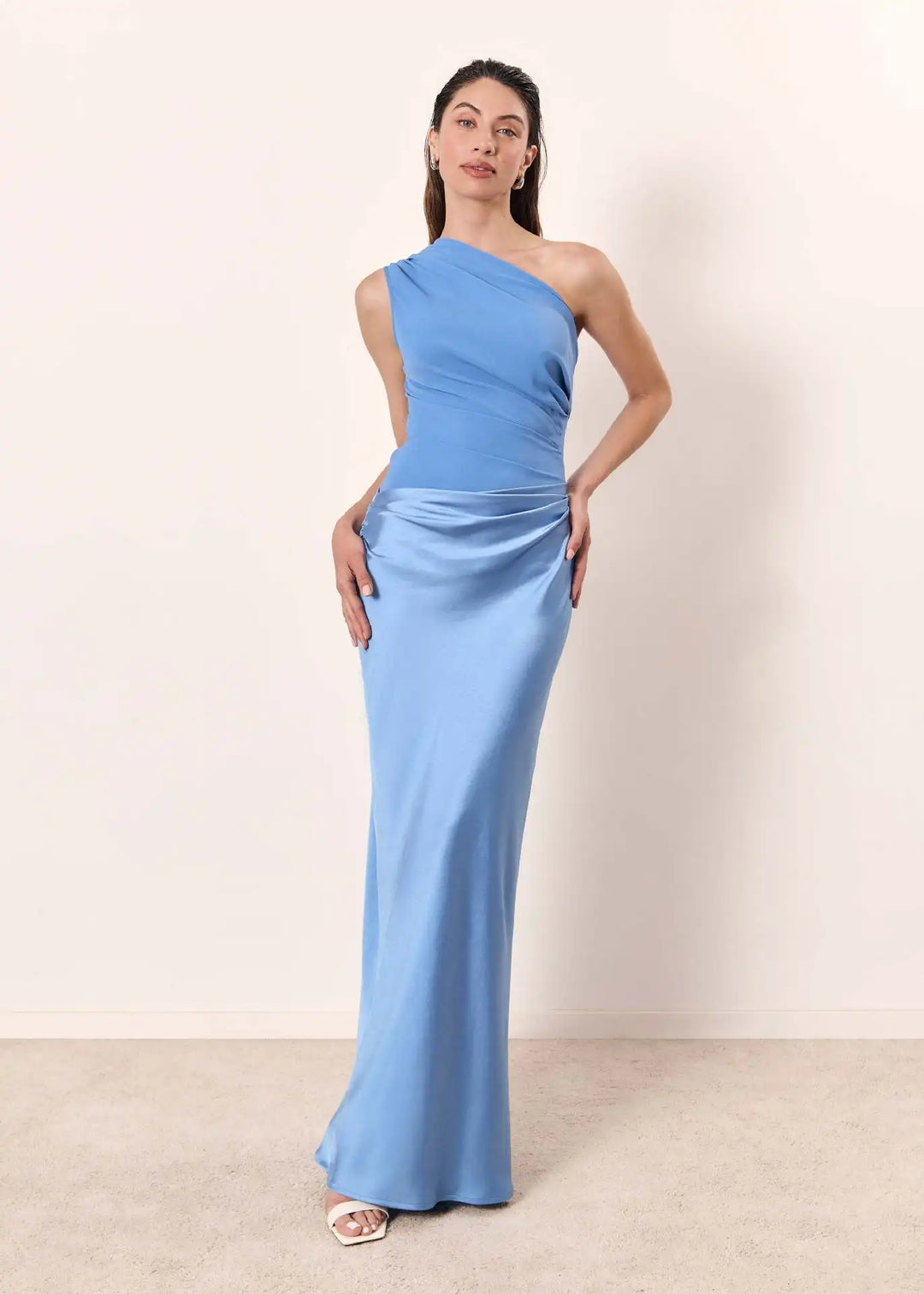 SERENELLE™ | Satin Guilt Detail Maxi Dress
