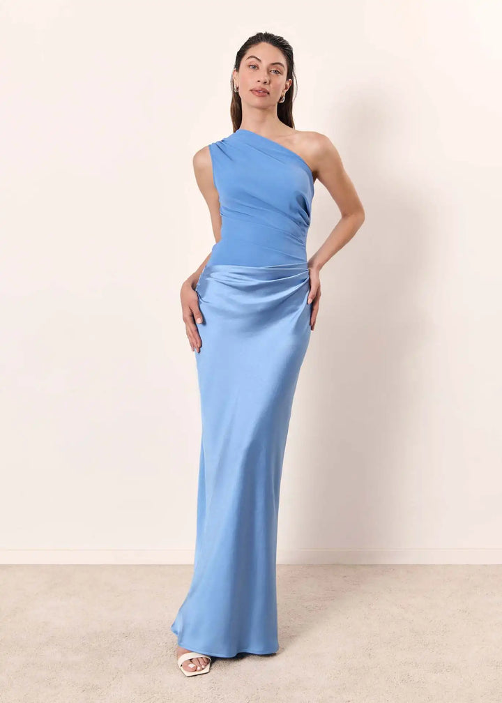 SERENELLE™ | Satin Guilt Detail Maxi Dress