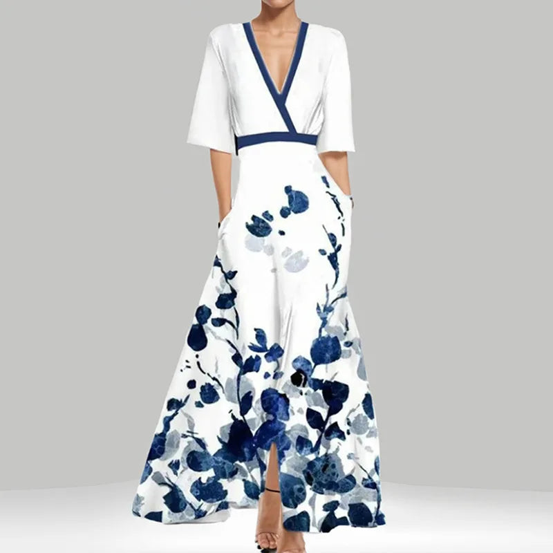 ELENA™ | Statement Print Maxi Dress