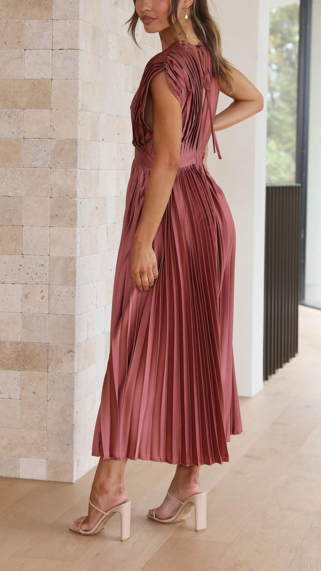 Radiant Elegance | Pleated Dress