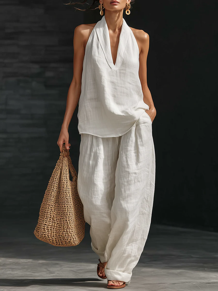 Zoë™ - Sleeveless Set with Wide Leg Trousers