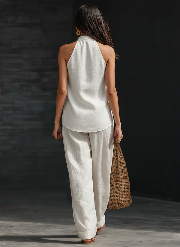 Zoë™ - Sleeveless Set with Wide Leg Trousers