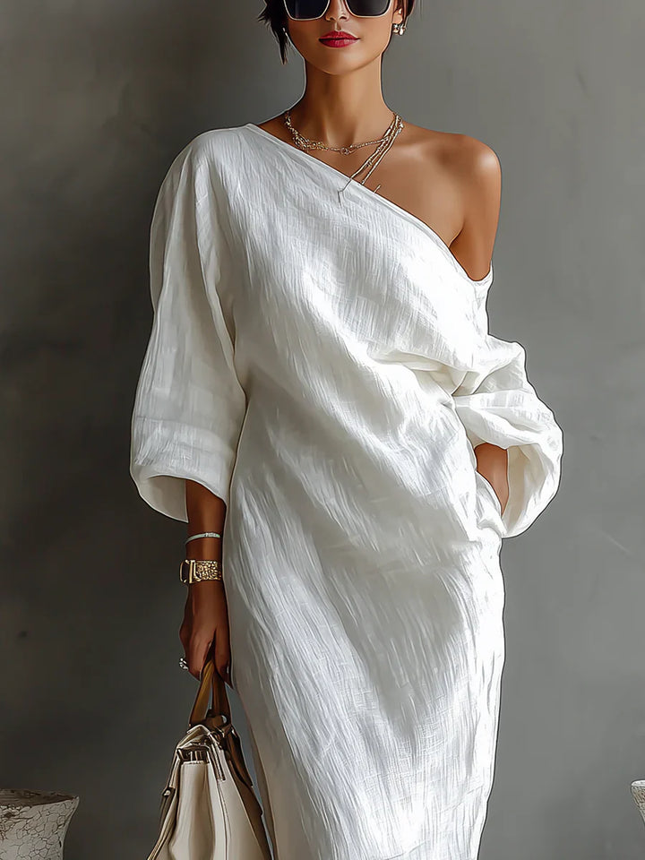 Melisa | European Elegant and Flowing Asymmetrical Maxi Dress