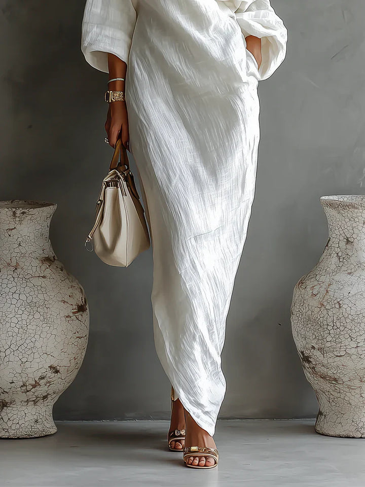 Melisa | European Elegant and Flowing Asymmetrical Maxi Dress