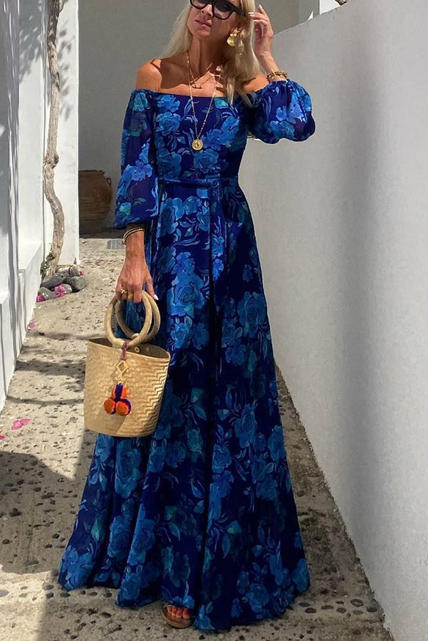 Luna | Long Floral Print Dress