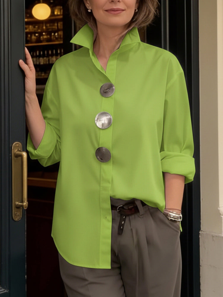 CAMILLE | Women’s Retro Blouse with Stand Collar