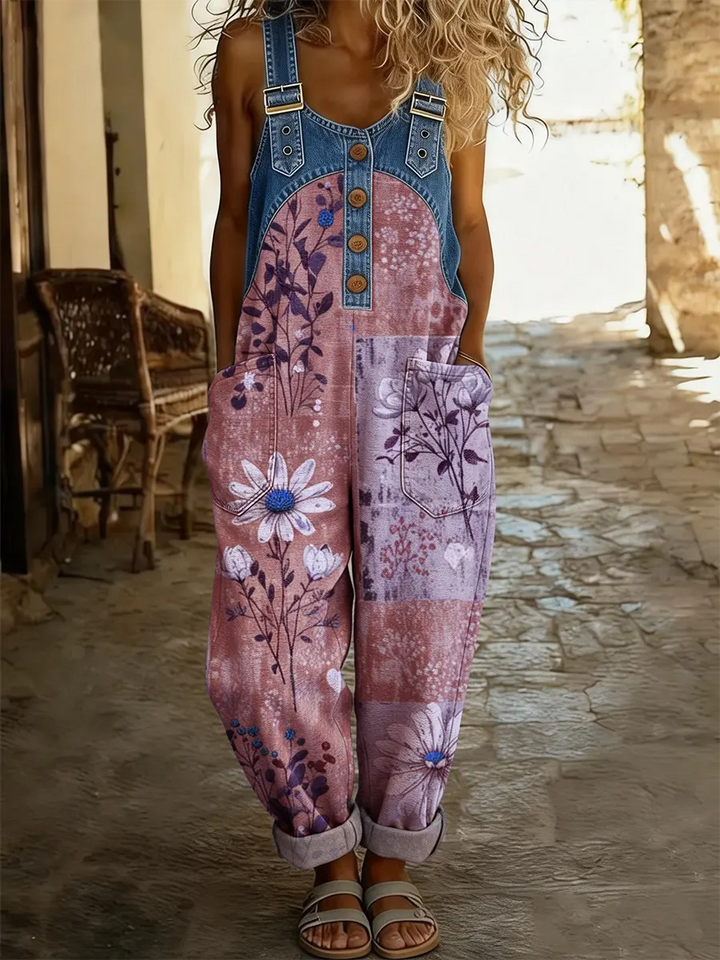 Ellinor – Floral Denim Jumpsuit