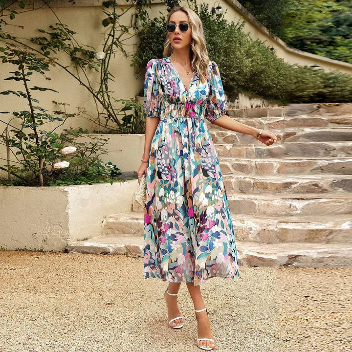 ORINA™ | Elegant V-Neck Dress