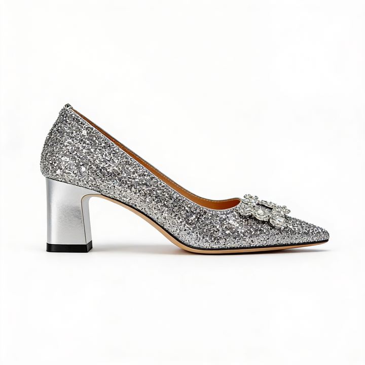 Magdalena | Orthopaedic Court Shoes with Brocade