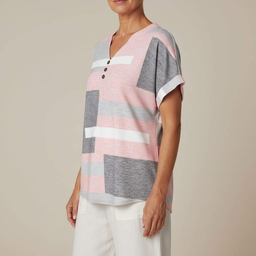 LARA | Casual Colour-Blocked Blouse