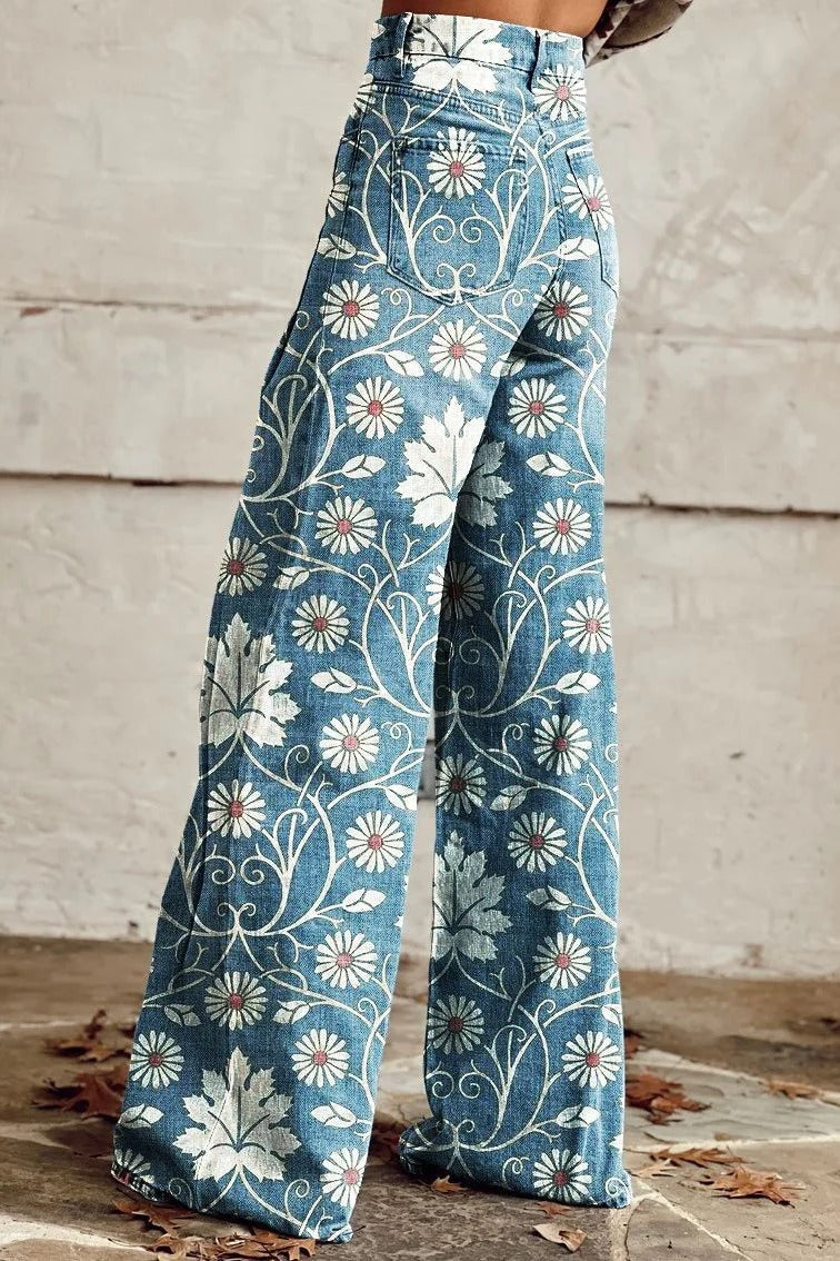 Léna | Floral Wide Leg Trousers