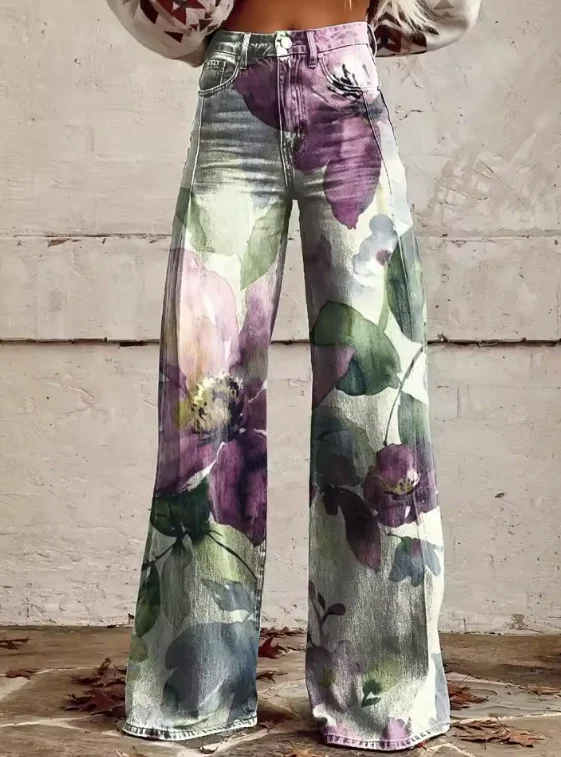 Léna | Floral Wide Leg Trousers