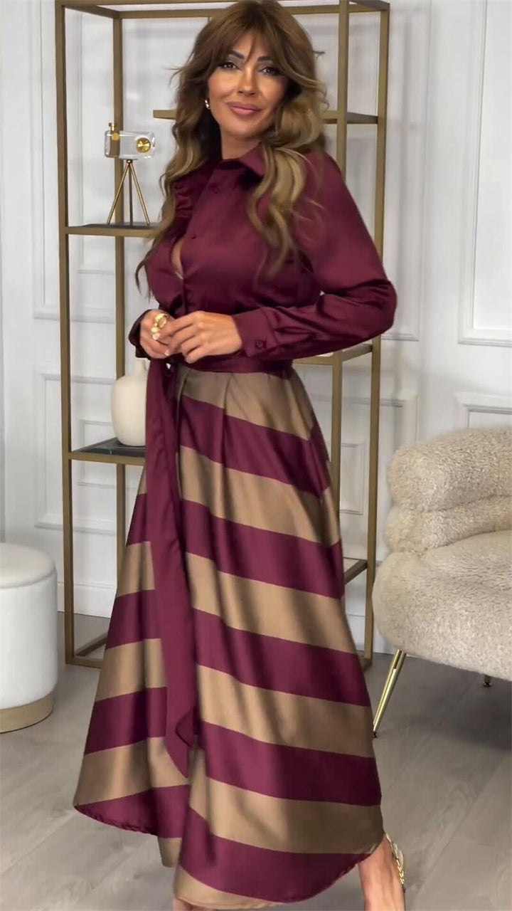 SELENE™ | Striped Maxi Dress