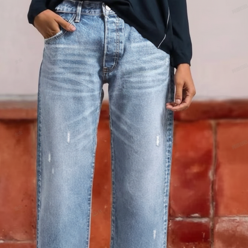 FEMINA | Retro Straight-Leg Jeans for Women