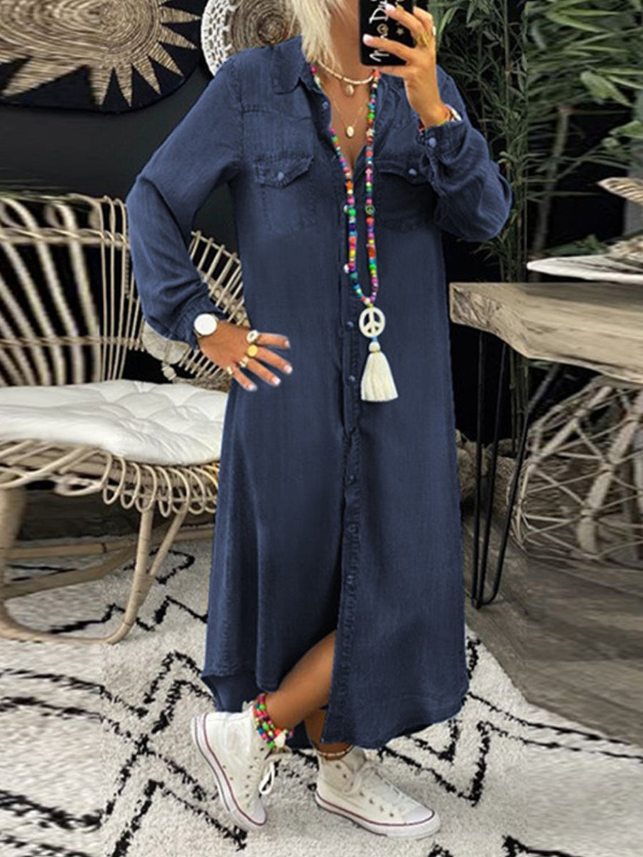 Helen | Casual and Elegant Denim Shirt Dress