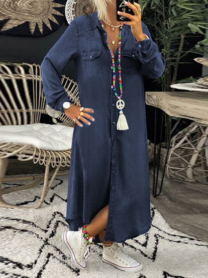 Helen | Casual and Elegant Denim Shirt Dress