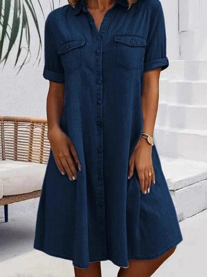 Patricia | Casual Midi Dress in Denim
