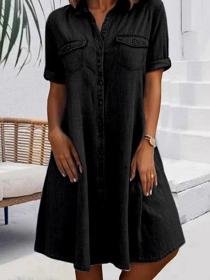 Patricia | Casual Midi Dress in Denim