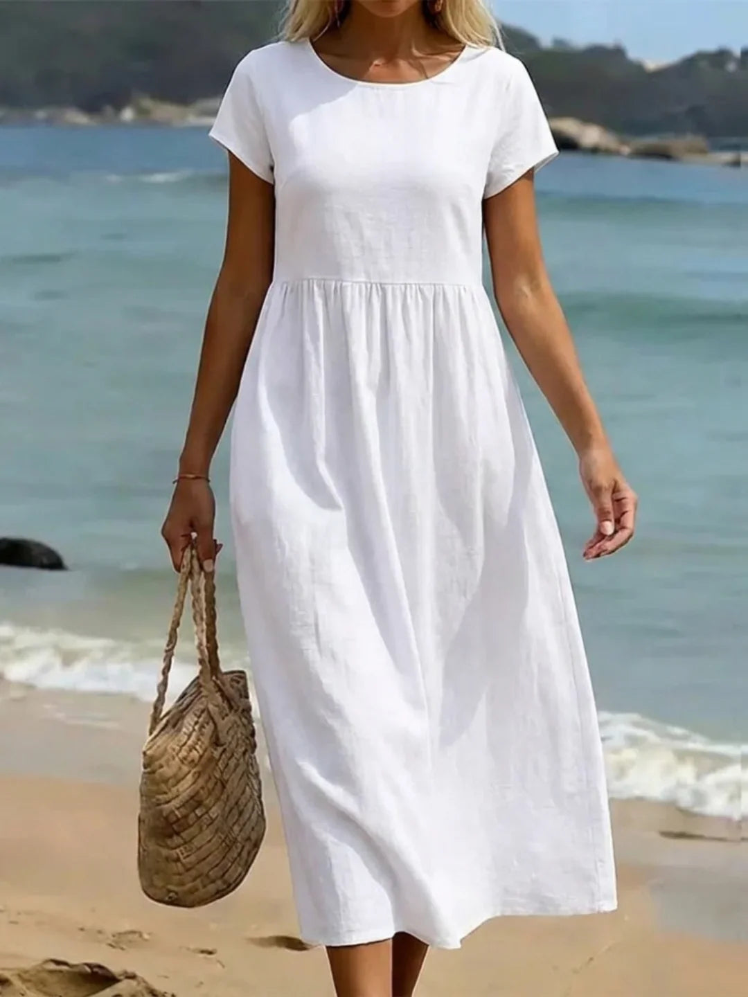 GABRIELA™ | Fluid Midi Dress of Timeless Elegance