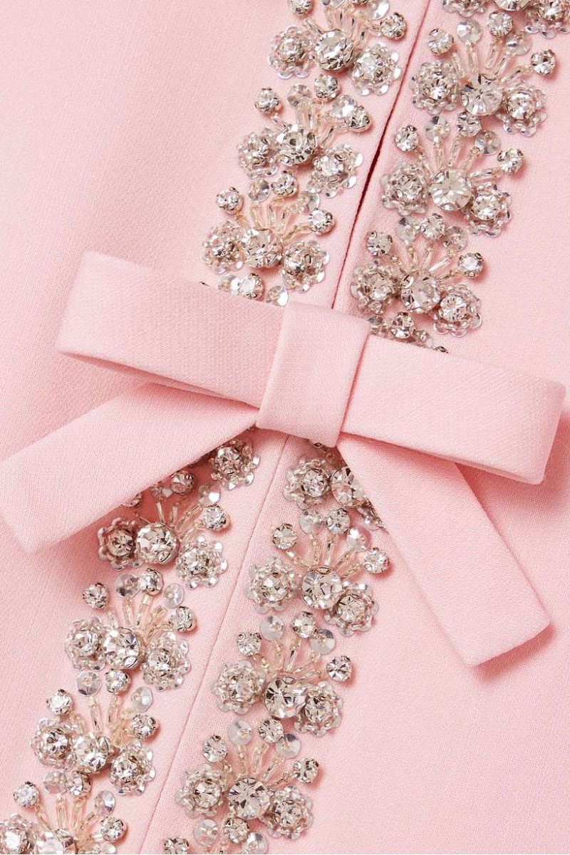 ZOE™ | Crystal Embellished Bow Midi Dress