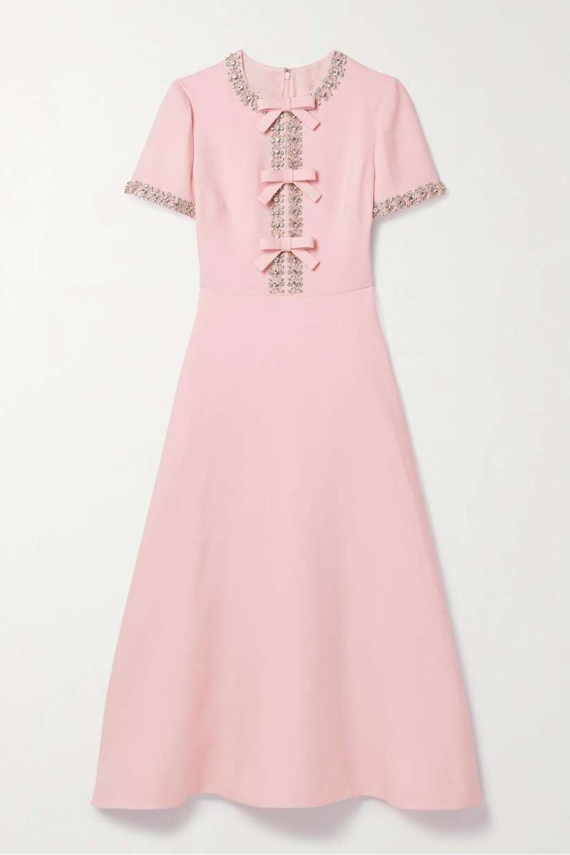 ZOE™ | Crystal Embellished Bow Midi Dress